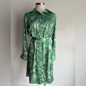 Botanical Print Long Sleeve Dress